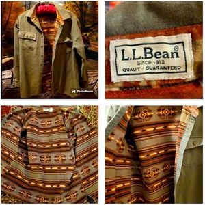Vintage LL Bean Chamois Fleece Lined Shirt Jscket